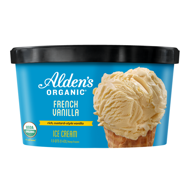 Alden’s Organic French Vanilla Ice Cream – Three 48 fl oz Tubs